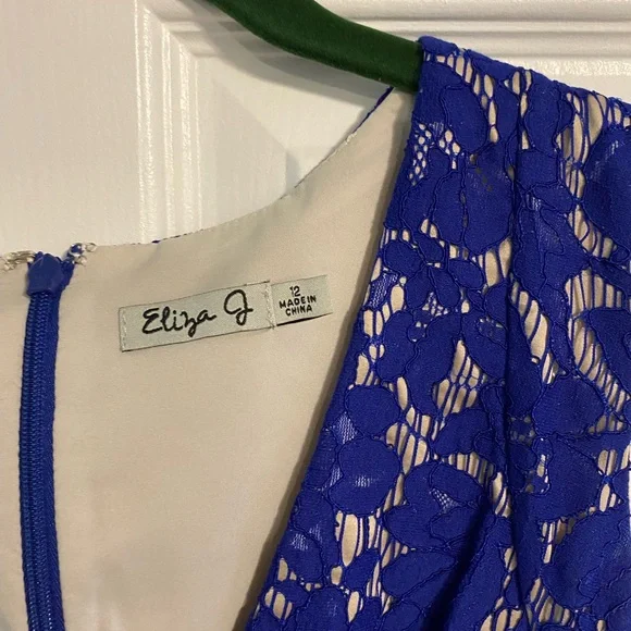 Eliza J Cobalt Blue Lace Dress - Picture 2 of 4